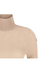 Textured wool turtleneck sweater Beige
