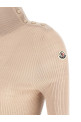 Textured wool turtleneck sweater Beige