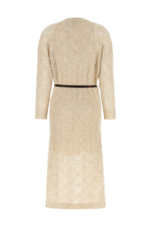'Dazzling Abstact Leaf' dress Beige