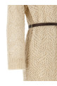 'Dazzling Abstact Leaf' dress Beige