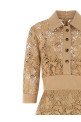 Платье с цветочным узором в технике макраме, бежевое ELIE SAAB D1292NP26POM02BROWNSUGAR