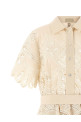 Carving embroidery dress White