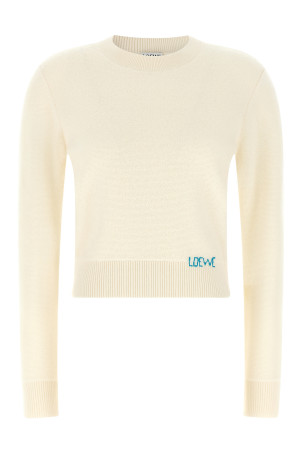 Logo embroidery sweater White