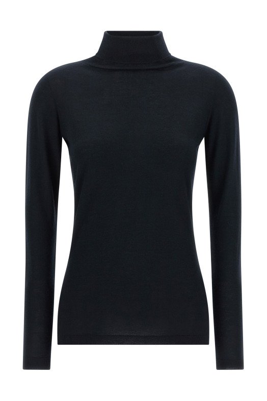 Cashmere and silk turtleneck sweater Blue