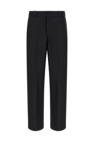 Canvas pants with pleat Black