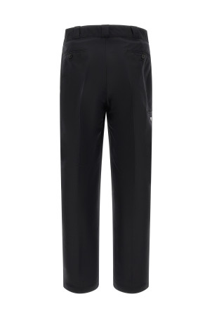 Canvas pants with pleat Black
