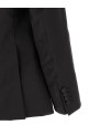 Wool and satin dress Black