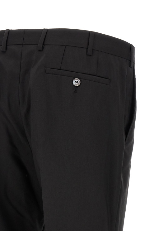 Wool and satin dress Black