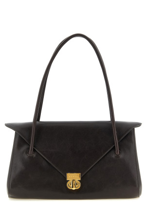 E/W leather shoulder bag Brown