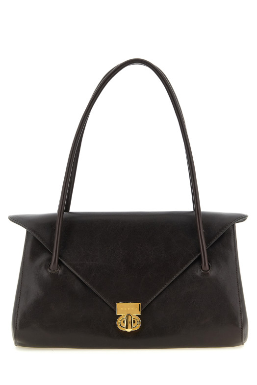 E/W leather shoulder bag Brown