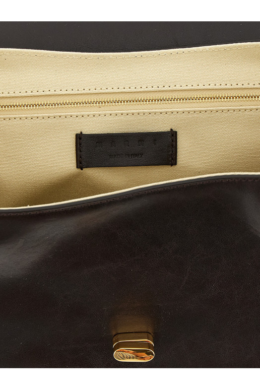 E/W leather shoulder bag Brown