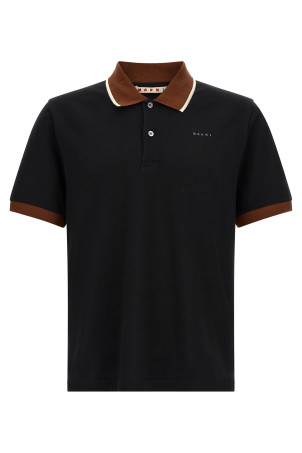 Polo with contrasting details Black