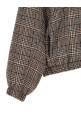 Sequin check bomber jacket Brown