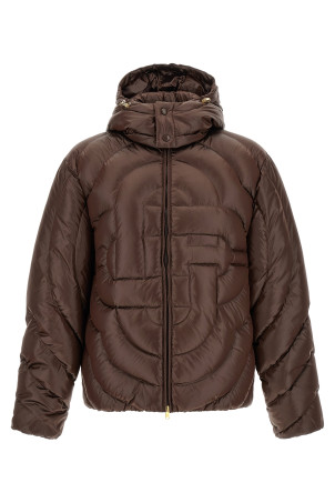 'Monogram' quilting down jacket Brown