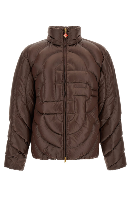 'Monogram' quilting down jacket Brown