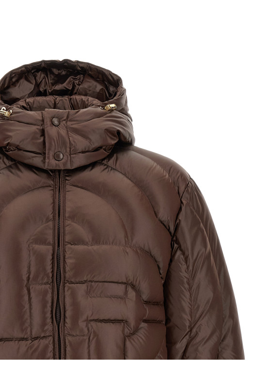 'Monogram' quilting down jacket Brown