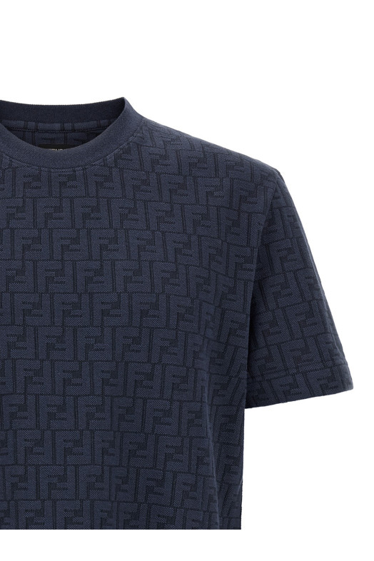 'FF' piquet t-shirt Blue