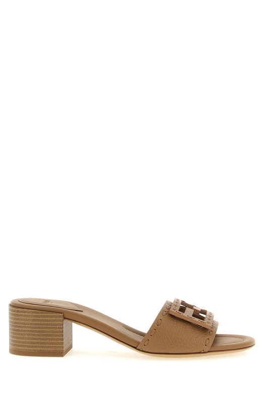 'Baguette' slides Beige