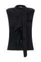 Draped panel vest Black