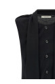 Draped panel vest Black