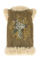 Peacock embroidery vest Beige