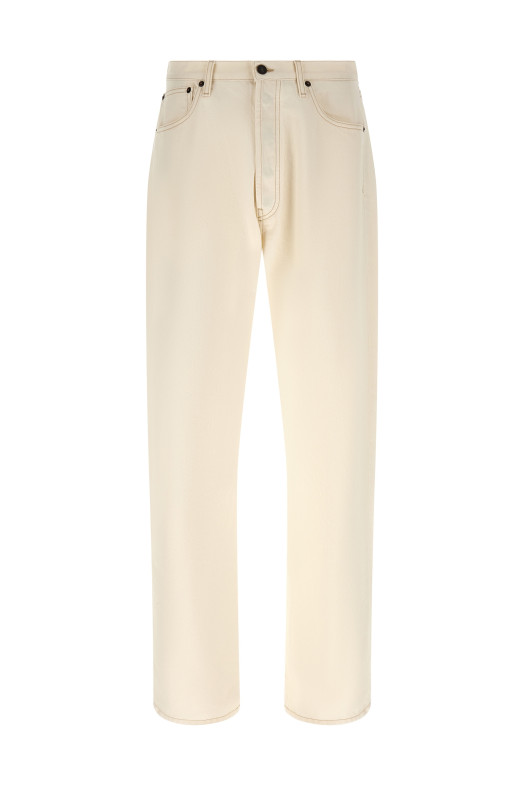 Contrast stitching jeans White