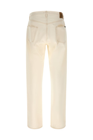 Contrast stitching jeans White