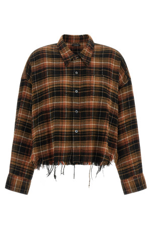 Raw cut cropped shirt Brown