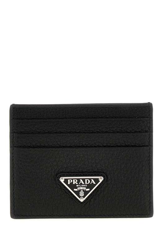 Logo leather cardholder Black