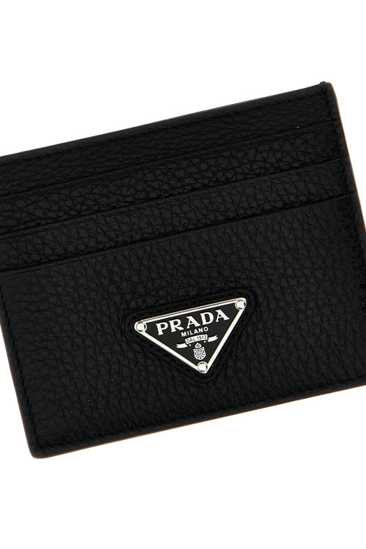 Logo leather cardholder Black