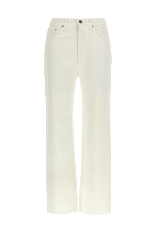 High waist jeans White