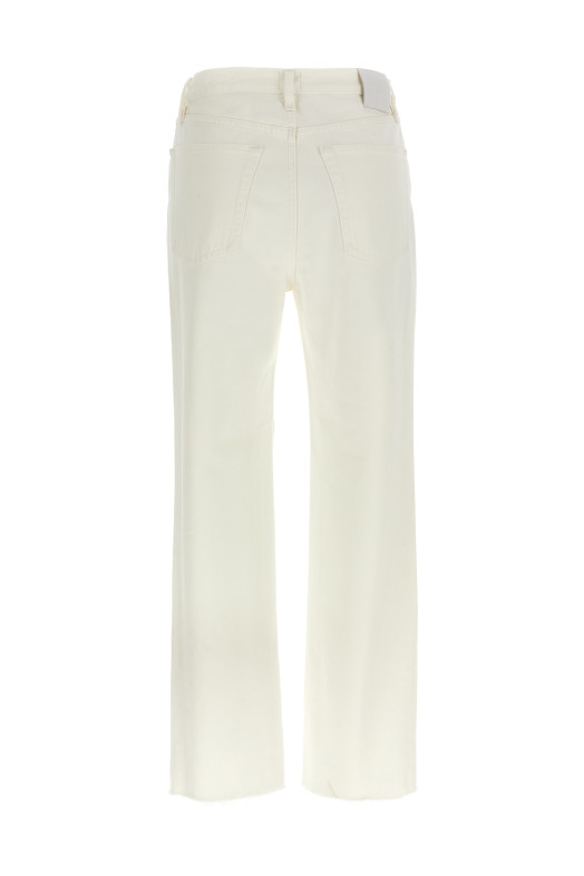 High waist jeans White