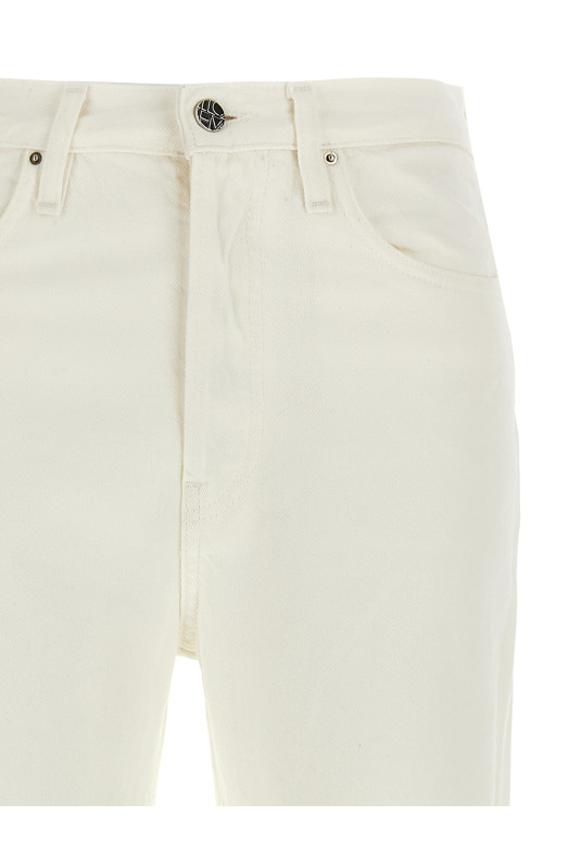 High waist jeans White