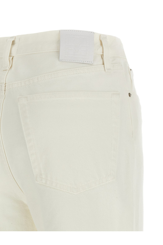 High waist jeans White