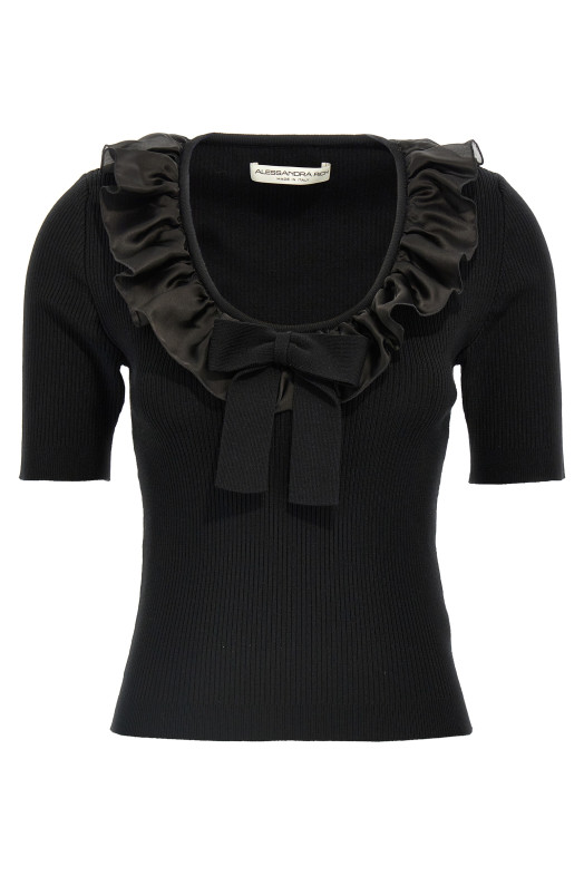Ruffle t-shirt Black