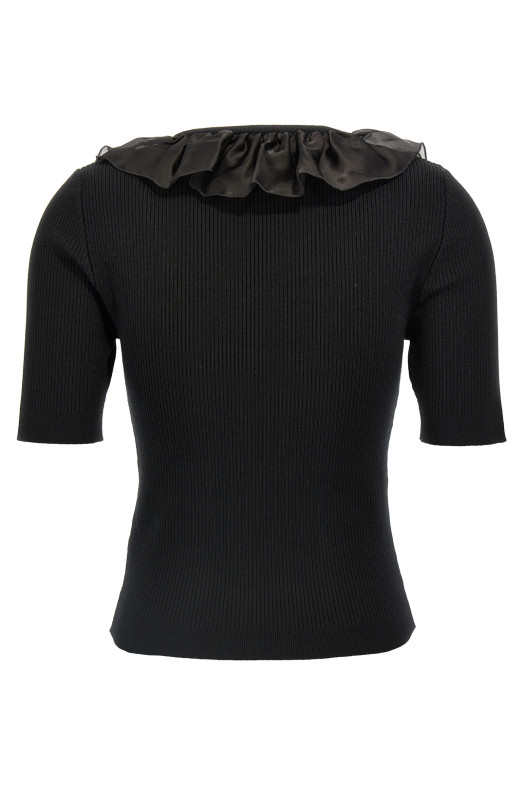 Ruffle t-shirt Black