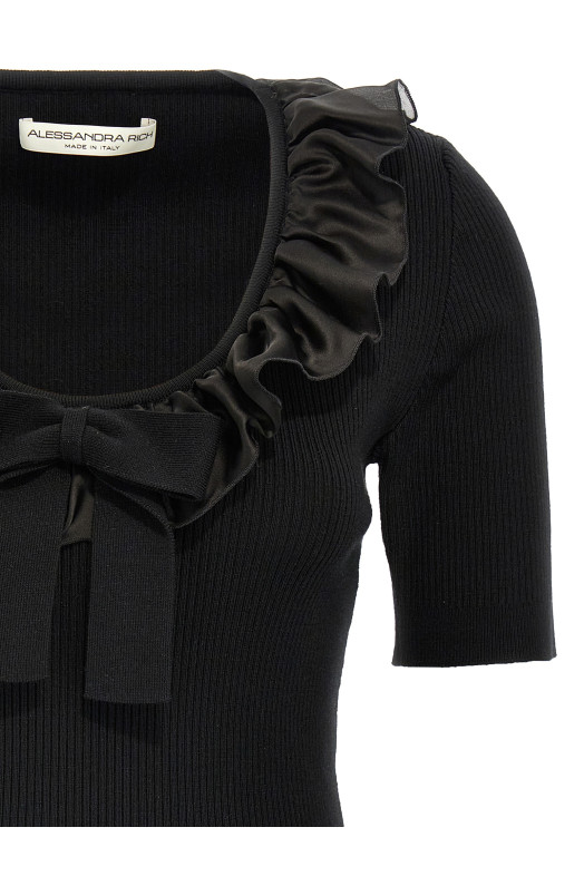 Ruffle t-shirt Black