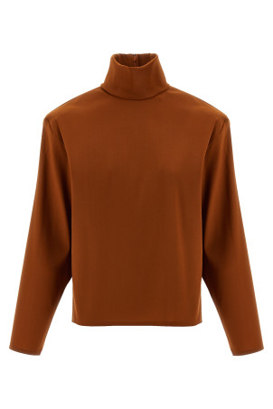 Structured shoulder sweater orange