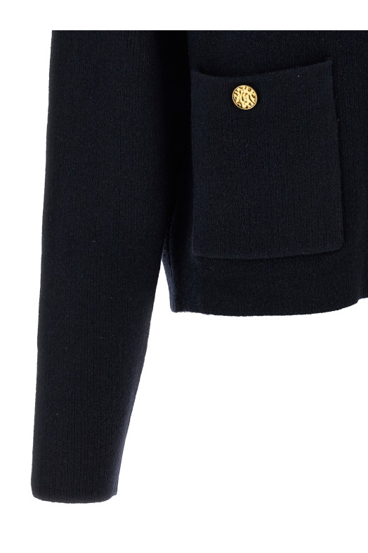 'Hammered Button' cardigan Blue