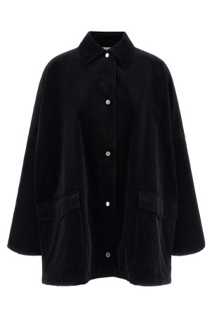 Velvet overshirt Black