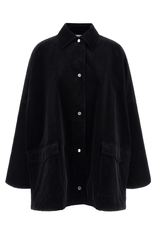 Velvet overshirt Black