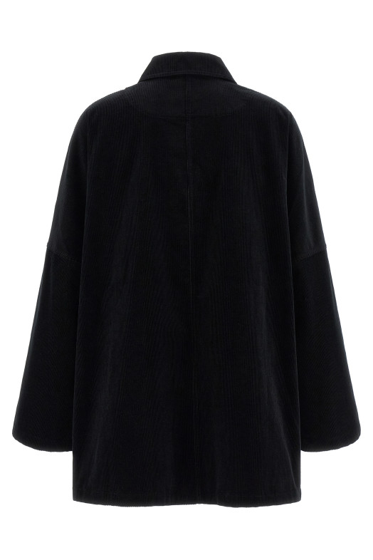 Velvet overshirt Black