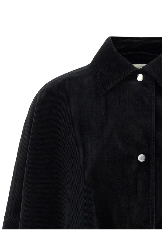 Velvet overshirt Black