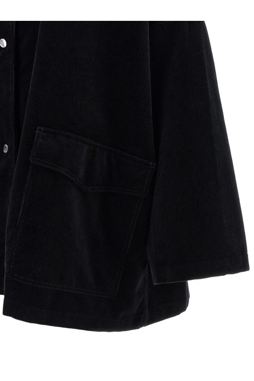 Velvet overshirt Black