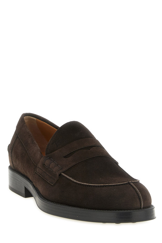 Замшевые лоферы коричневого цвета TOD'S XXM75L0JN80RE0S800