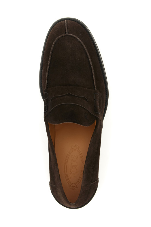 Замшевые лоферы коричневого цвета TOD'S XXM75L0JN80RE0S800