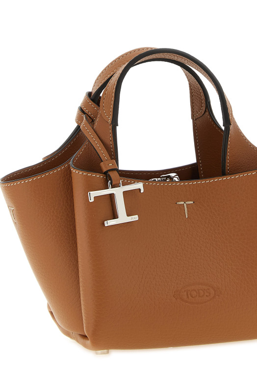 Micro leather handbag Brown