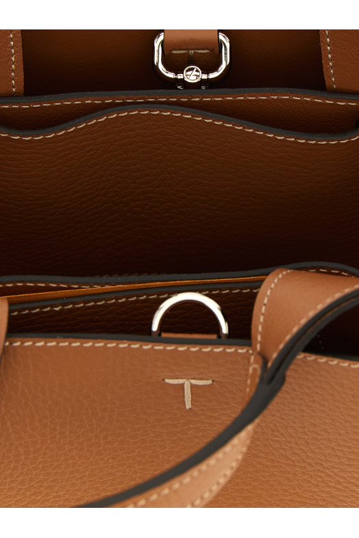 Micro leather handbag Brown