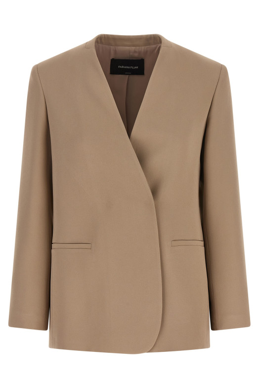 Twill blazer Beige