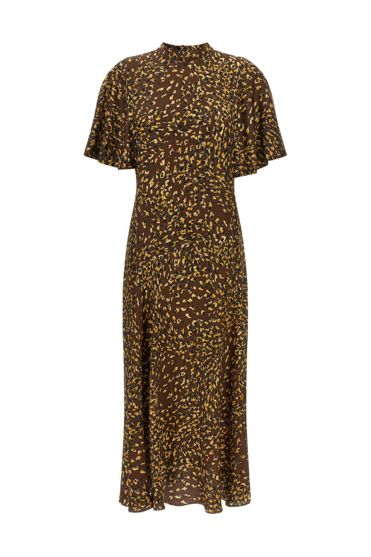 Animal print dress Brown